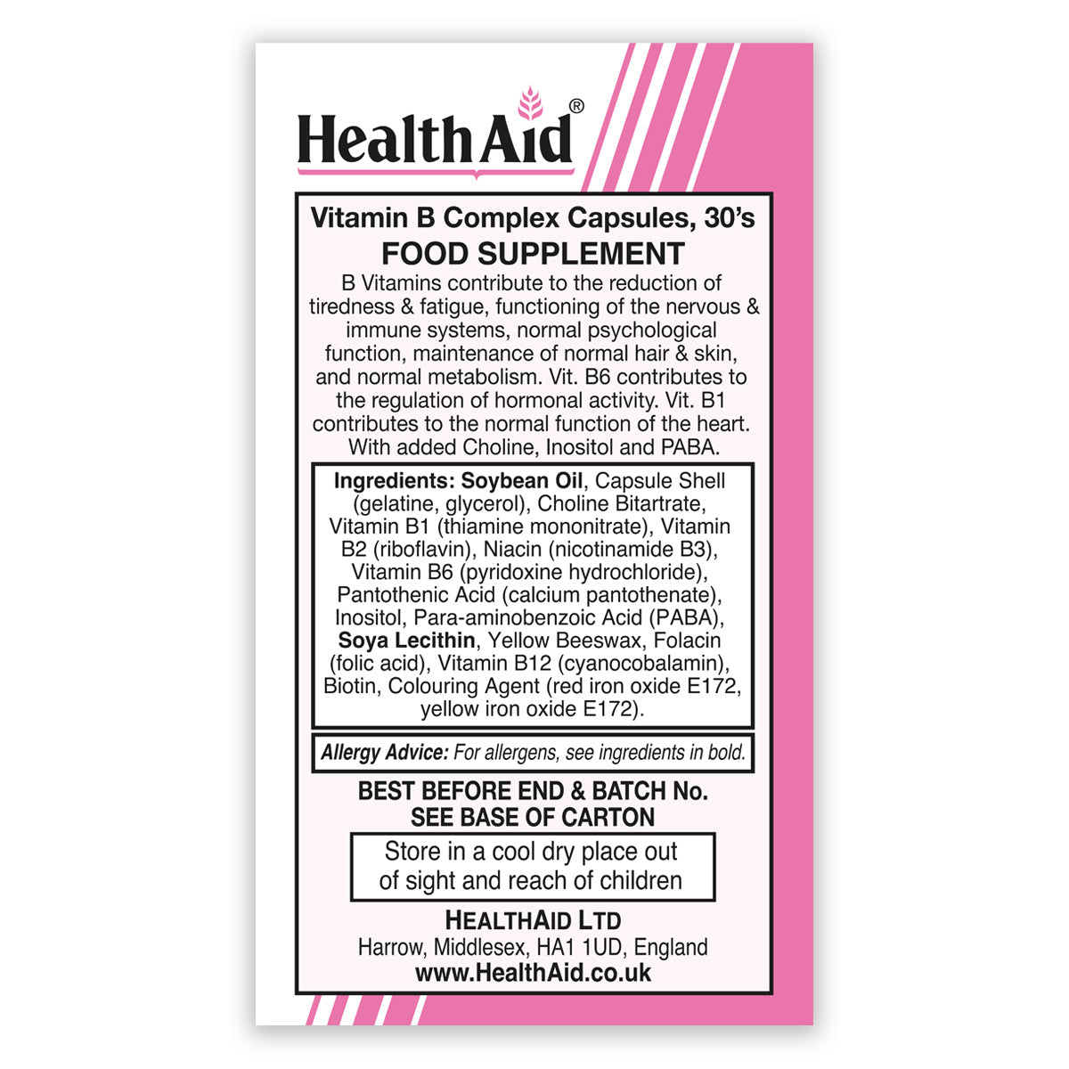 Vitamin B Complex Supreme Capsules – HealthAid®