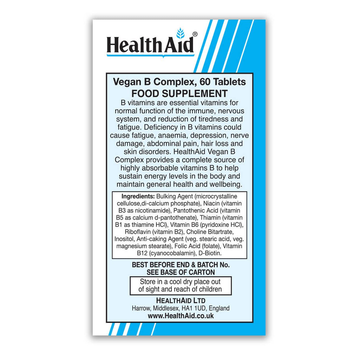 Vegan B Complex Tablets – HealthAid®